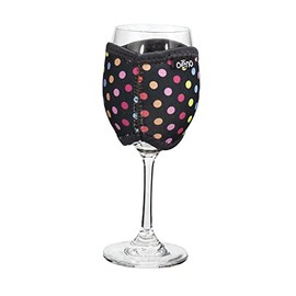 Oenophilia Vino Hug Neoprene Wine Glass Sleeve Charm (Candy Dots Black)