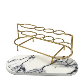 TANG SONG 1 PCS Marble Pattern Electric Toothbrush Holder Toothpaste and Toothbrush Holder Makeup Brush Holder Organizer Display Stand Cosmetics Makeup Organizer Storage Rack (Gloden&White)