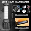 MVIOCS LED Flashlight Solar/Rechargeable, Powerful Flashlight Torch with 3 Modes,
