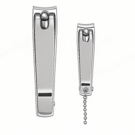 CUPERINOX Professionelles Nagelknipser-Set (2 Stück) | Pediküre Nagelknipser + mittelgroßer Nagelknipser mit Schlüsselanhänger | Edelstahl | Präzision für Hände, Füße und dicke Nägel | Set für den