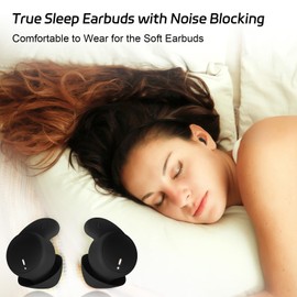 IFECCO Sleep Headphones Side Sleepers, Mini In-Ear Headphones Bluetooth for Sleeping, Wireless Waterproof Invisible Headphones for Sleep, Sports, Concentration and Travel (Black)