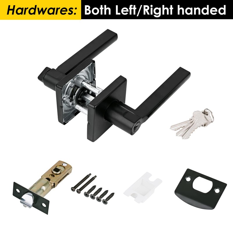 HISAFE Keyed Entry Door Lever with Lock, Heavy Duty Solid