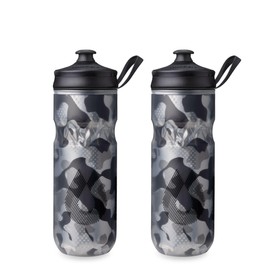 HydraPak | Polar Bottle - Polar Sport Insulated Water Bottle 2-Pack - BPA-Free, Sport & Bike Squeeze Bottle with Handle (Contender Black, 600ml / 20oz)