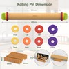 Mepple Rolling Pin with Thickness Rings for Fondant, Pizza, Pie