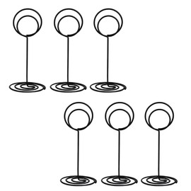 Table Number Holders, Simple Table Sign Stand Place Card Holder, Delicate Table Name Card Holder, Reusable Table Picture Memo Note Holder for Wedding Birthday Party Restaurant (6pcs, Black)