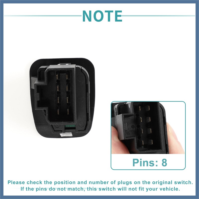 SWITCHRISE Front Car Mirror Switch Black Plastic Metal Fit for