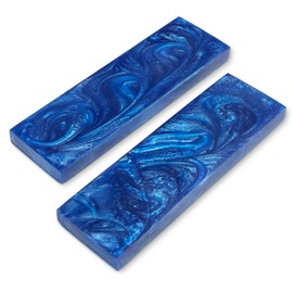 Whole Earth Supply Acrylic Handle Scales, 5 inch, Blue Pearl, Pair for Making Knife