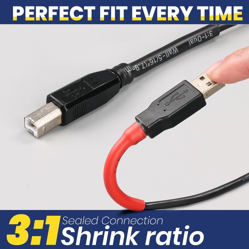 haisstronica 360PCS Heat Shrink Tubing,3:1 Ratio Adhesive Lined Marine Heat