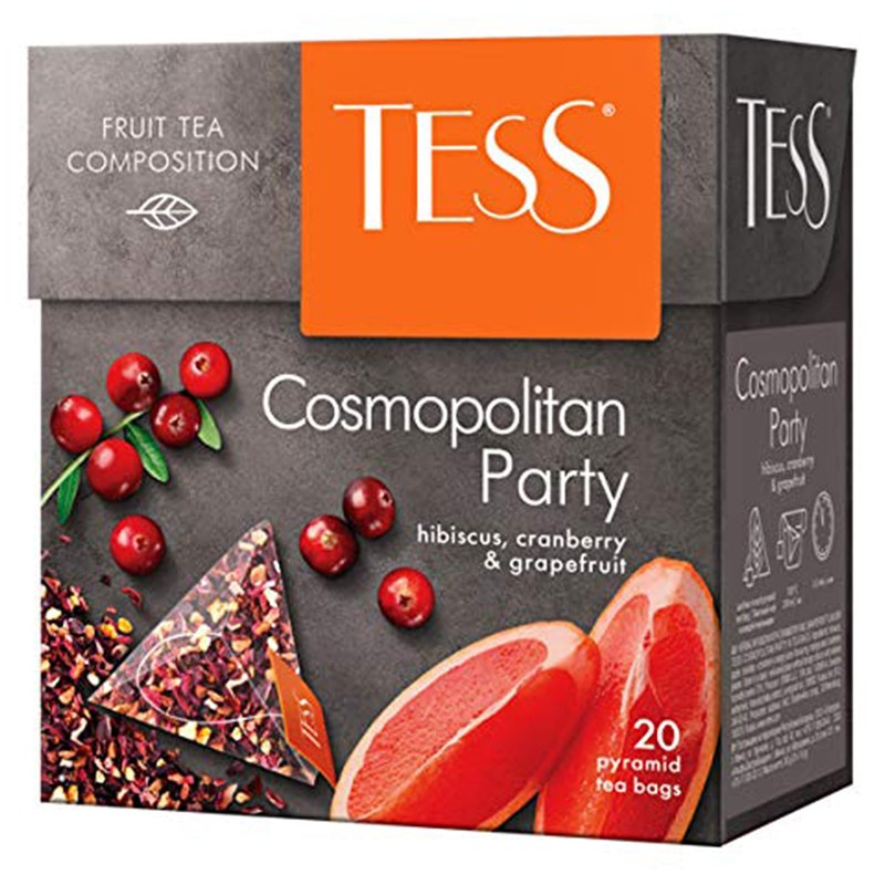 Tess Cosmopolitan Party Fruit Tea Composition Hibiscus, Cranberry and Grapefruit