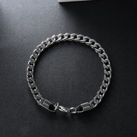 LaSua Mens Jewelry Silver Franco Chain Bracelet for Men Stainless Steel 8.5 inches Mens Bracelet