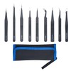 Yenghome 9 PCS Precision Tweezers Set, Anti-Static ESD Stainless Steel