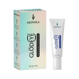 SKINSKA NATURALS - Glodeye Brightening Dark Circle Eye Cream with Caffeine, Collagen & Hylauronic Acid | Reduces Dark Circles, Puffiness, Wrinkles| For Men & Women, 20gm