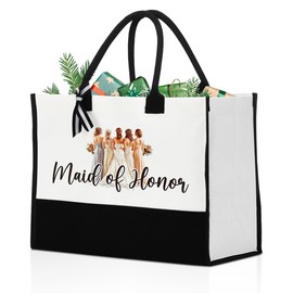 Maid of Honor Gifts, Wedding Gifts Bridal Shower Gifts for Maid of Honor Proposal Marriage Newlywed Engagement Gift for Bridesmaid Tote Bags for Wedding Day Bachelorette Party