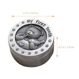 Kisangel Baby Tooth Box and Tooth Holder Metal Tooth Fairy Box for Kids Keepsake Teeth Storage First Tooth Box