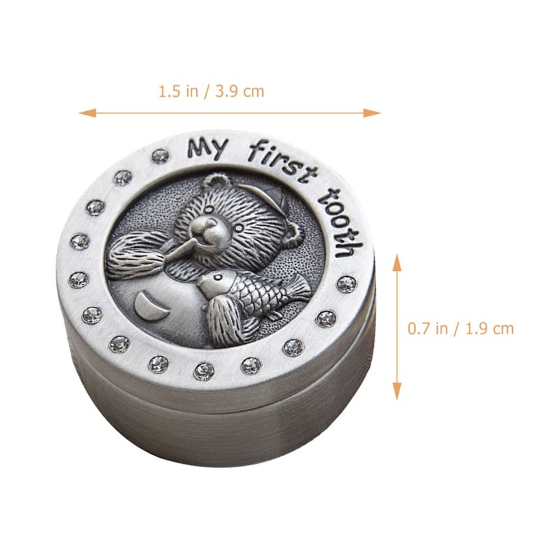 Kisangel Baby Tooth Box and Tooth Holder Metal Tooth Fairy