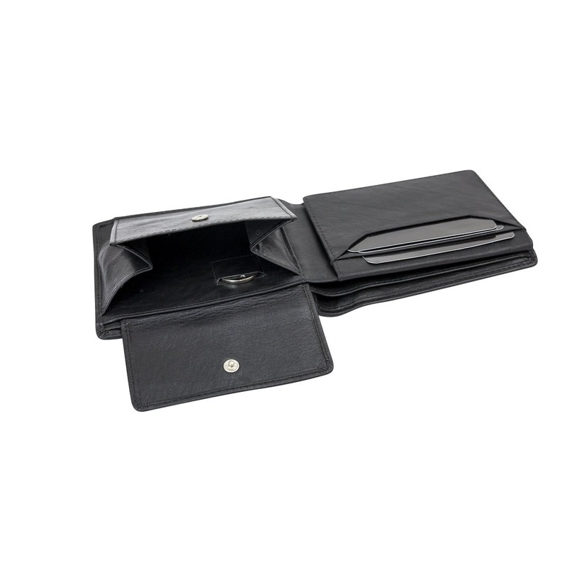 LEAS Men's Wallet Extra Thin with RFID Protection, Flap and