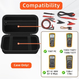 HESPLUS Carrying Case for Fluke1587 FC/ 87-V/ 87V Max/ 88V/ 15B+/ 17B+/ 1503/1507/1508/1577/3000 FC Multimeter Testers and Accessories, Multimeter Storage Bag Organizer Box (Case Only)