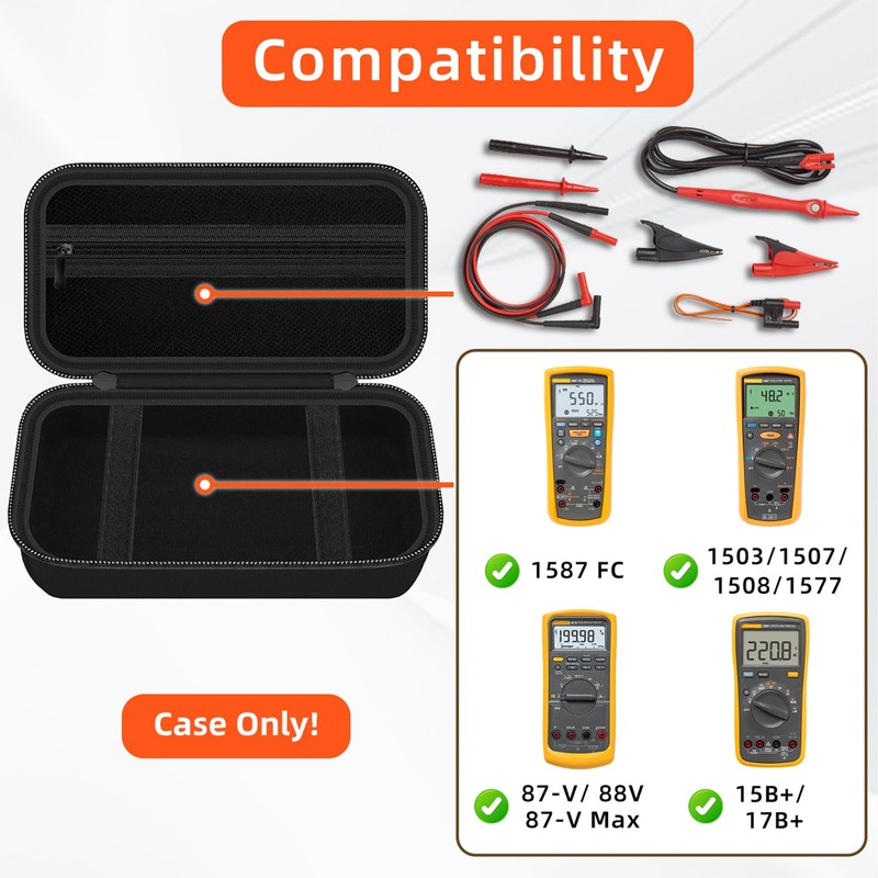 HESPLUS Carrying Case for Fluke1587 FC/ 87-V/ 87V Max/ 88V/