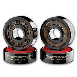 Twolions Skate 608 Hybrid Ceramic Bearings for Skateboard Longboard Inline Skate Freeline Skates Scooter Wave Board Caster Board (Pack of 8 Pcs)(Black)