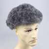 Salt and Pepper Afro Toupee for Men Human Hair Replacement