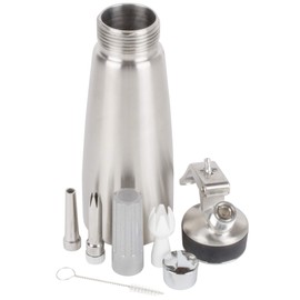 Chef-Master 90062 Cream Dispenser, Whipped Cream Dispenser for Waffles, Coffee, Cakes, Chef Grade Whipping Cream Dispenser, Stainless Steel Professional Design, Large 0.5-Liter / 1 Pint