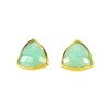 Aqua Chalcedony stud earrings, everyday earrings, Vermeil Gold or silver,
