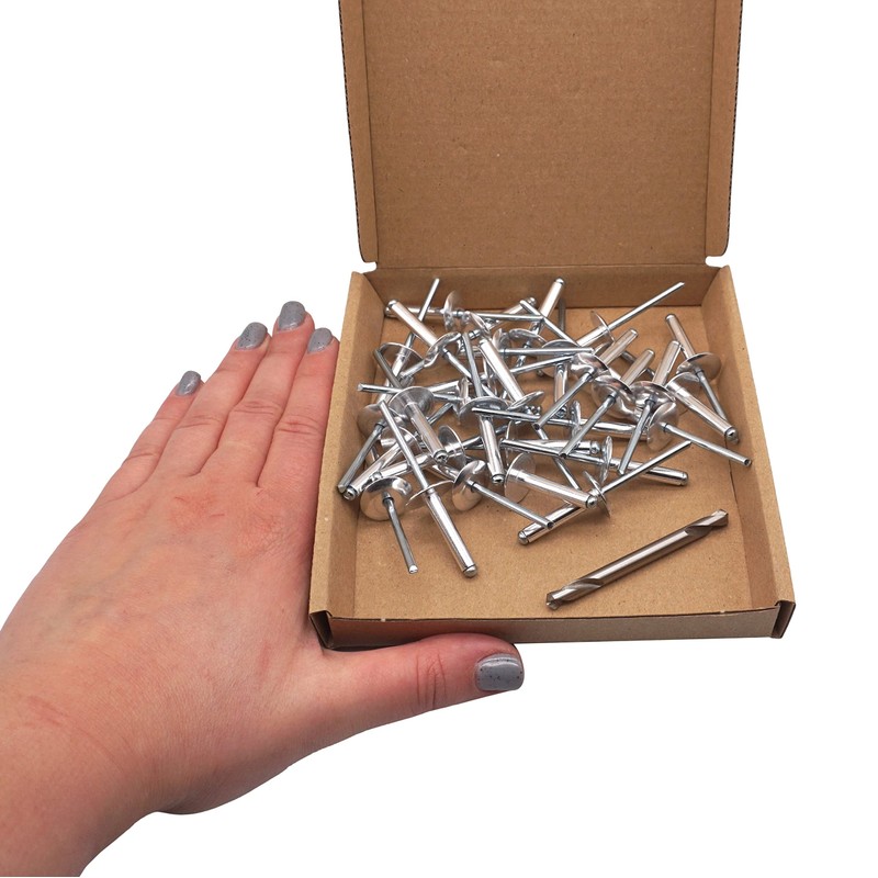 SKIR'CO Pack of 30 Large Flange Aluminium Blind Rivets 4.8