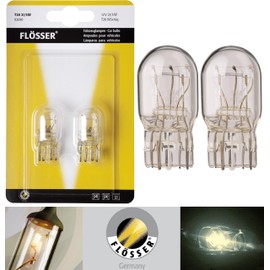 Flosser Incandescent 7443 T20 21/5W 92690 Warm White Reverse Back Up Turn Signal Parking Tail Brake Stop DRL Light Bulbs Replacement (Pack of 2) Made in Germany