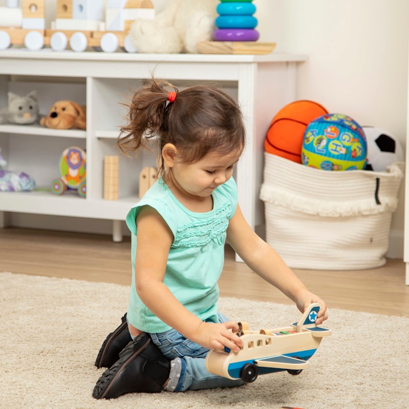 Melissa & Doug Wooden Airplane Play Set With 4 Play