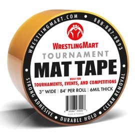 WrestlingMart Tournament Mat Tape Roll – Clear Strong Adhesive Wrestling Mat Tape Built for Wrestling Tournaments, Competition and Various Athletic Events