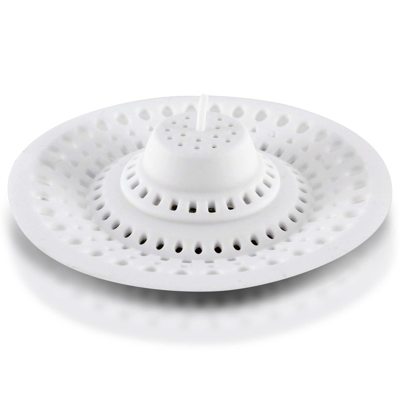 Meadow Lane Self-Sealing Hair Catcher for Multiple Drain Sizes, White