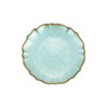 Vietri viva Baroque Glass Aqua Cocktail Plate, 6" D Gilded