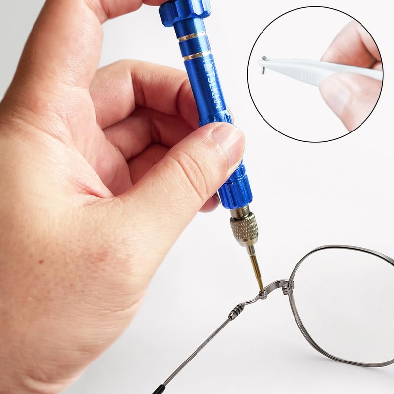 PTSLKHN Eye Glass Repairing Kit, S2 Steel Screwdriver with 15