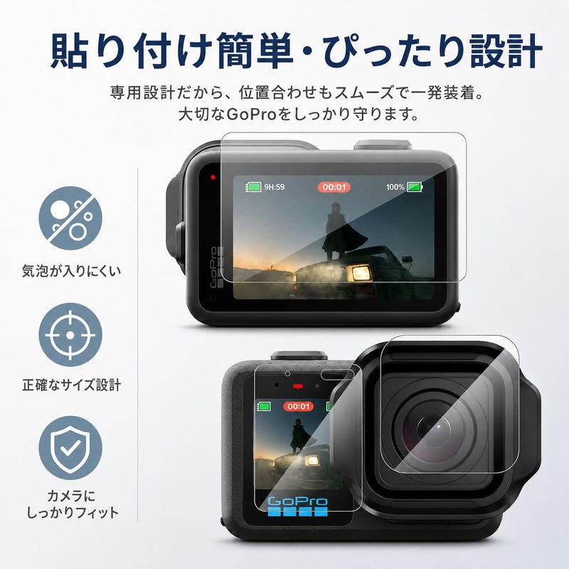 YCJDP 保護フィルム GoPro MISSION 1 / MISSION 1 PRO/MISSION 1