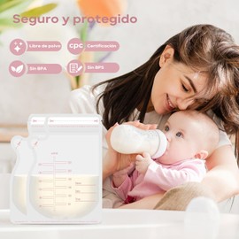 【100piezas】 Bolsas de Almacenamiento de Leche Materna de 250ml,Bolsas de Leche Materna Bolsa autoplanchable con hilo fácil, Bolsa para leche, Bolsa para congelador