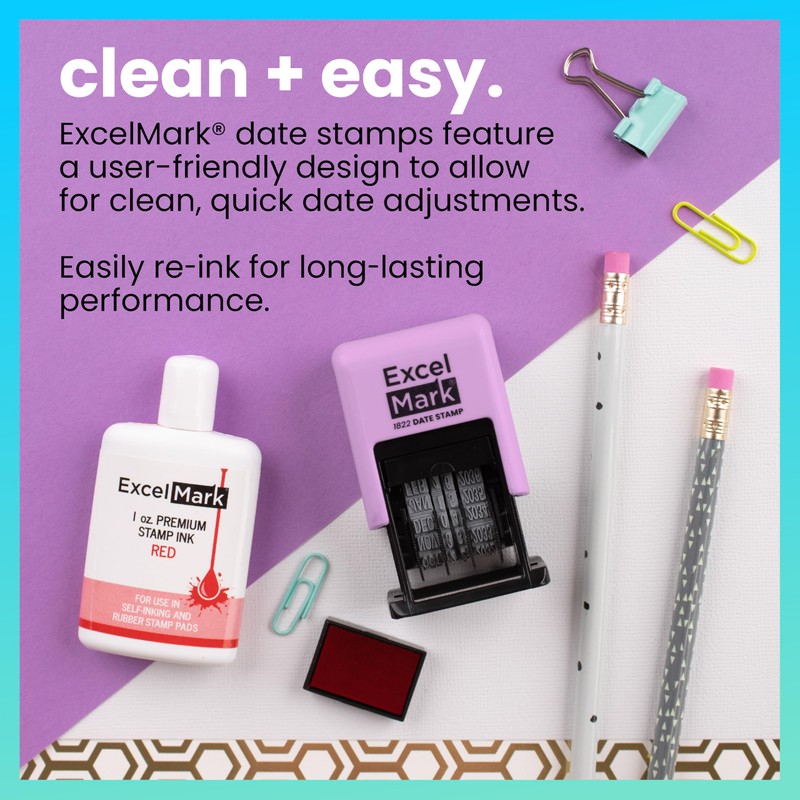 ExcelMark 1822 Date Stamp – Perfect for Shipping, Receiving, Expiration
