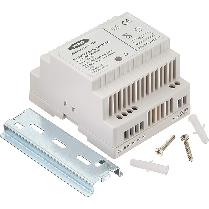 m-e DT-2000 Electronic DIN Rail Power Supply, White, ((WxHxD)) 77