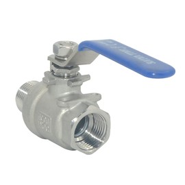 3/8 Inch 304 Stainless Steel Ball Valve Male to Female NPT Standard Full Port for Water Oil Gas Vinyl Handle WOG1000