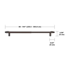 Umbra 242738-797-REM Twilight Single Curtain Rod Set – Wrap Around Design is Ideal for Blackout or Room Darkening Panels, 88-144, Bronze