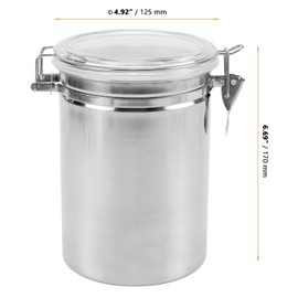 4 Pack Stainless Steel Canister, 66 oz Kitchen Canister Set with Airtight Lids and Lock Metal Food Storage Containers for Tea, Coffee, Sugar, Grains, Beans