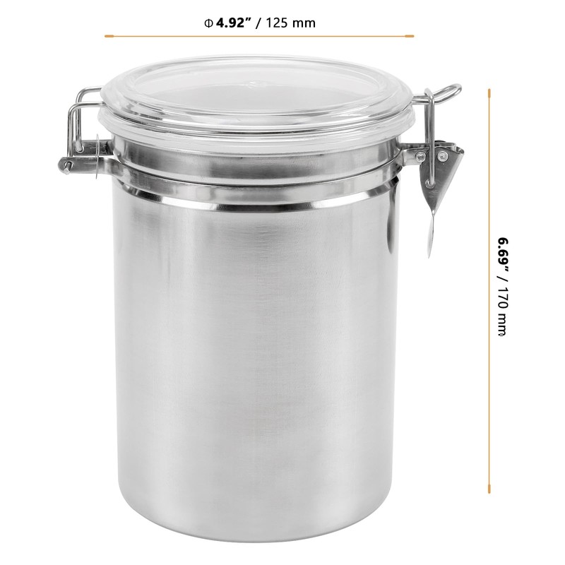 4 Pack Stainless Steel Canister, 66 oz Kitchen Canister Set