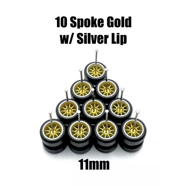 Shop164 5x Set Gold Silver Lip 10 Spoke Real Rider