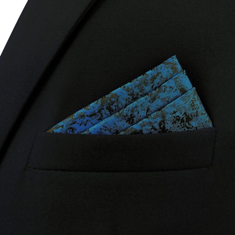 S&W SHLAX&WING Pocket Squares for Men Suits Dark Teal Black