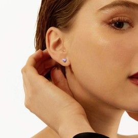 ChicSilver June Birthstone Stud Earrings For Women fit Sensitive Ears 925 Sterling Silver Heart Earrings