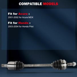 cciyu 66-4202 CV Axle Shaft Assembly Fit 2001-2002 for Acura MDX 3.5L,2003-2004 for Honda Pilot 3.5L Front Left Drive Side FWD