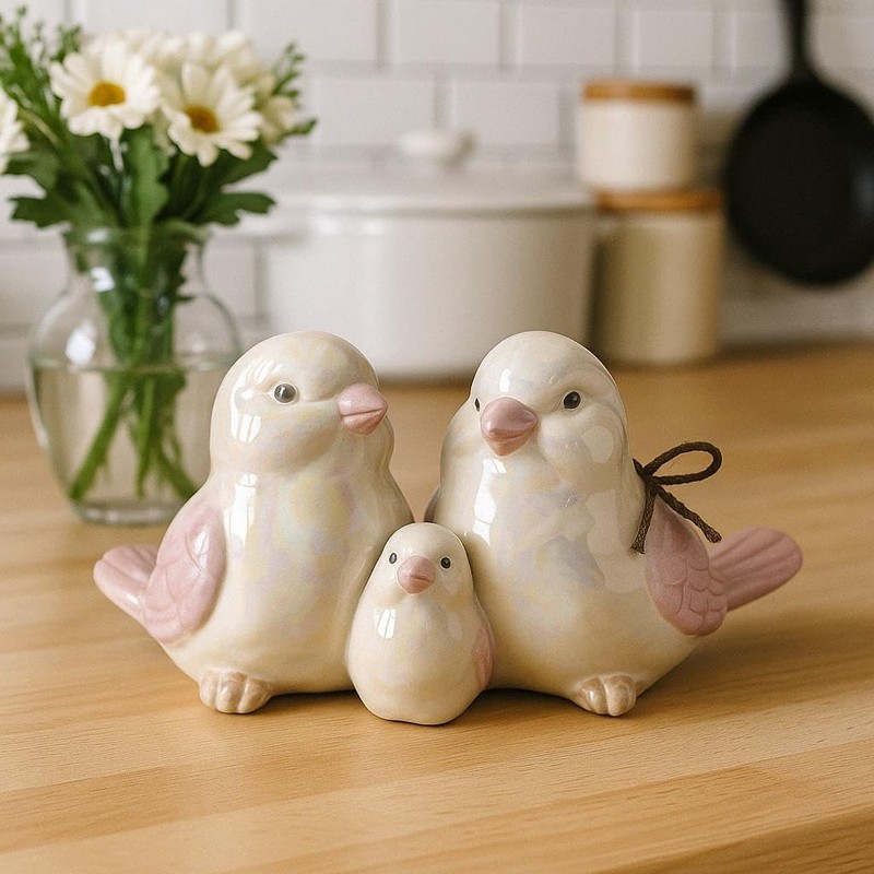 Bird Family Ceramic Scent Diffuser – Iridescent Essential Scent Diffuser