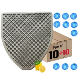 Urinal Mats (10Pack) -Urinal Screen Deodorizer(10 pack) Urinal Cakes Fresh Bathroom Urinal Mat for Floor - Dark Gray Commercial Splash Mats for Men's Restroom