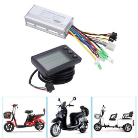 FOUF Electric Bike Controller, 22A 36V/48V 500W Brushless Motor Controller with LCD S866 Panel Thumb Throttle for 500W Motor