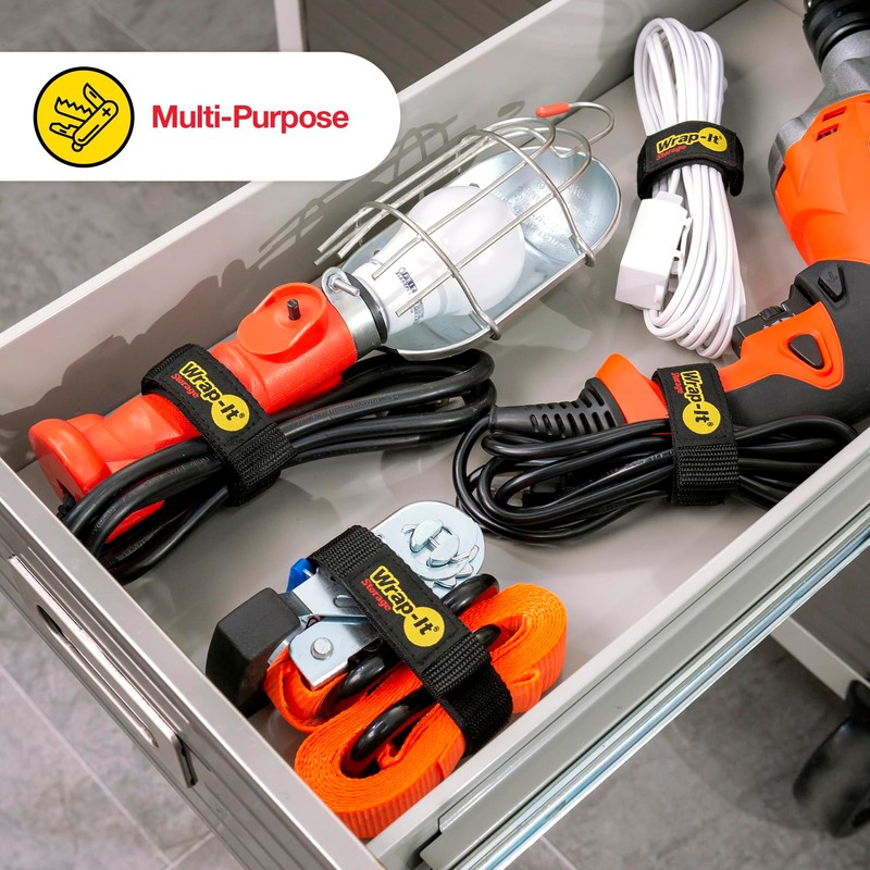 Quick-Straps by Wrap-It Storage - Assorted 20-Pack Black - Hook