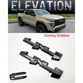 Unbranded 4X4 OVERLAY Gloss Black Door Rear Elevation Canyon Emblem Fit 2023+ GMC Canyon